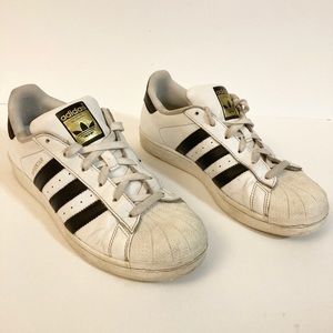 Adidas Originals White Black Gold Superstar Size 8